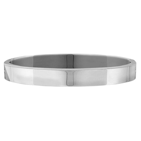Sterling Silver Polished Hinged Bangle (8.0mm)